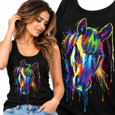 TANK TOP DAMSKI ZWIERZĘTA    KOŃ 3